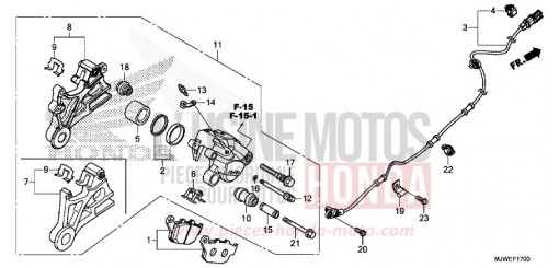 REAR BRAKE CALIPER CBR500RAG de 2016